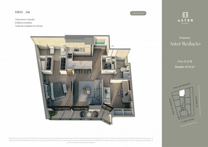 Plano del modelo X06 del proyecto ASTER REDUCTO en Miraflores