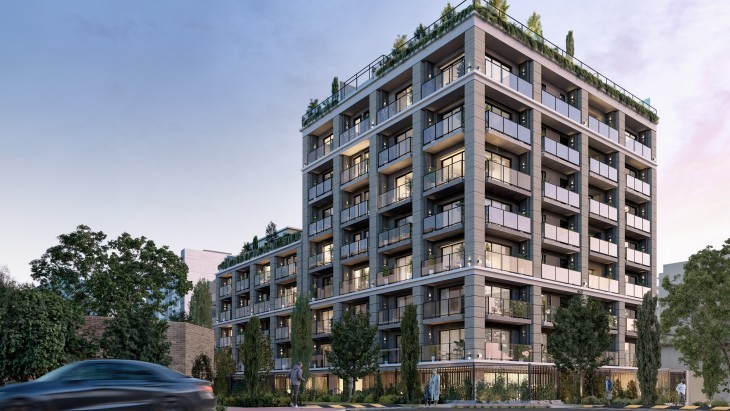 Fachada principal del proyecto ASTER BASADRE en San Isidro