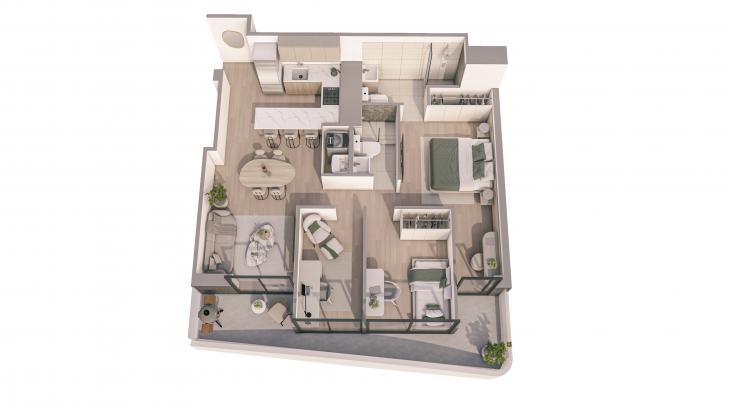 Plano del modelo A02 del proyecto ASTER COSTANERA en San Miguel