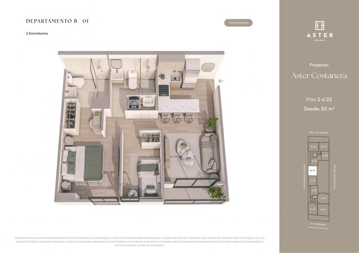 Plano del modelo B04 del proyecto ASTER COSTANERA en San Miguel