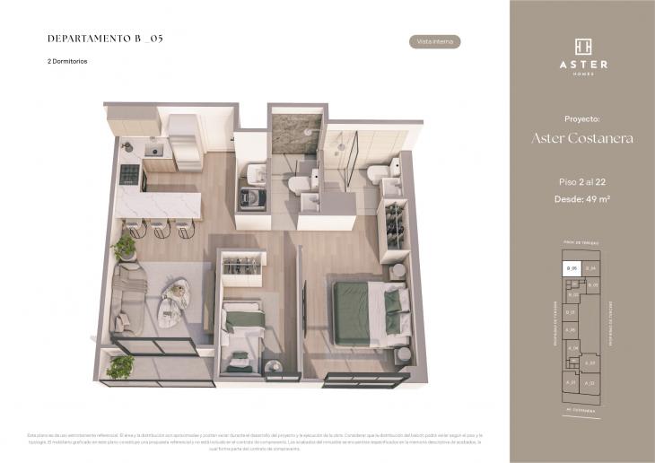 Plano del modelo B05 del proyecto ASTER COSTANERA en San Miguel