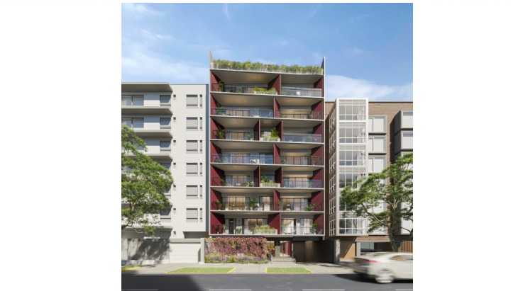 Fachada principal del proyecto San Fernando 455 en Miraflores