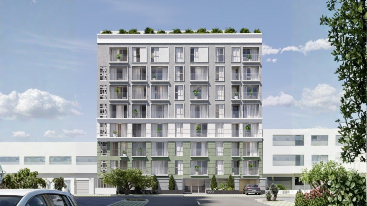 Fachada principal del proyecto COSTAZUL en Chorrillos