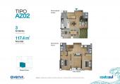 Plano del modelo AZ02 del proyecto COSTAZUL en Chorrillos