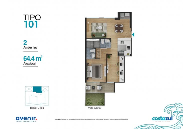 Plano del modelo 101 del proyecto COSTAZUL en Chorrillos