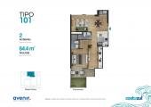 Plano del modelo 101 del proyecto COSTAZUL en Chorrillos