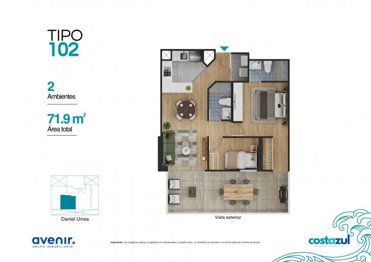 Plano del modelo 102 del proyecto COSTAZUL en Chorrillos