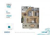 Plano del modelo 102 del proyecto COSTAZUL en Chorrillos