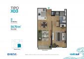 Plano del modelo X03 del proyecto COSTAZUL en Chorrillos