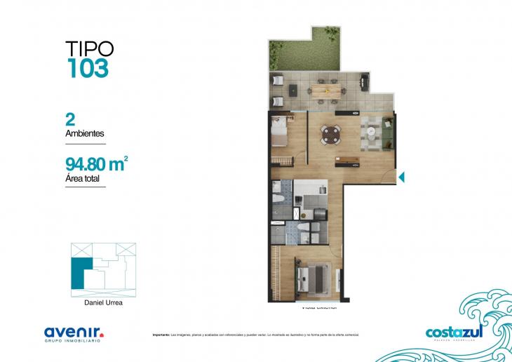 Plano del modelo 103 del proyecto COSTAZUL en Chorrillos