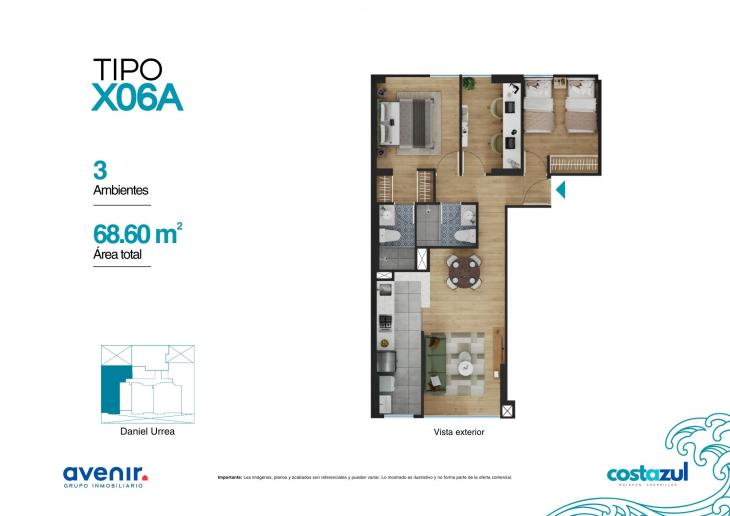 Plano del modelo X06A del proyecto COSTAZUL en Chorrillos
