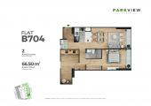 Plano del modelo B 704 del proyecto PARKVIEW en Santiago De Surco