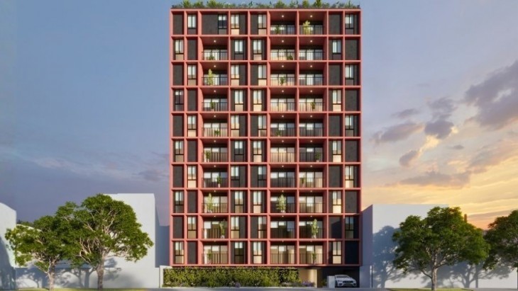 Fachada principal del proyecto TINTO en Magdalena Del Mar