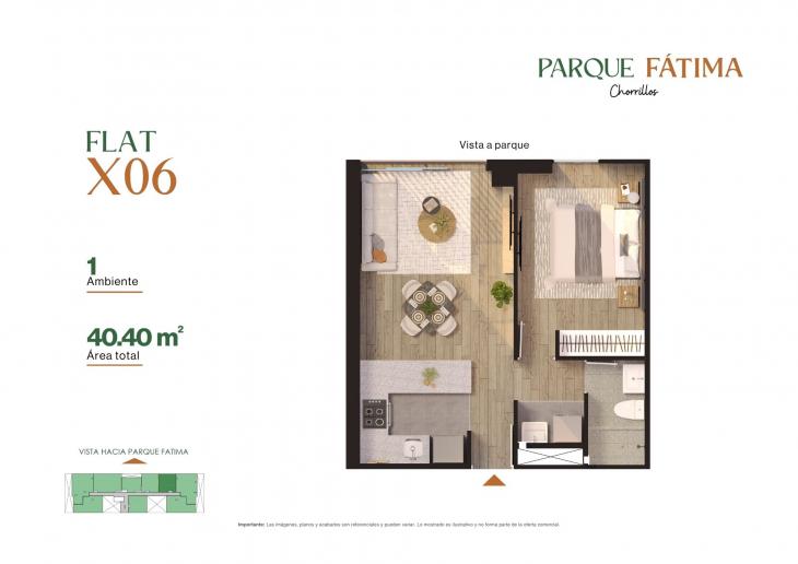 Plano del modelo X06 del proyecto PARQUE FÁTIMA en Chorrillos