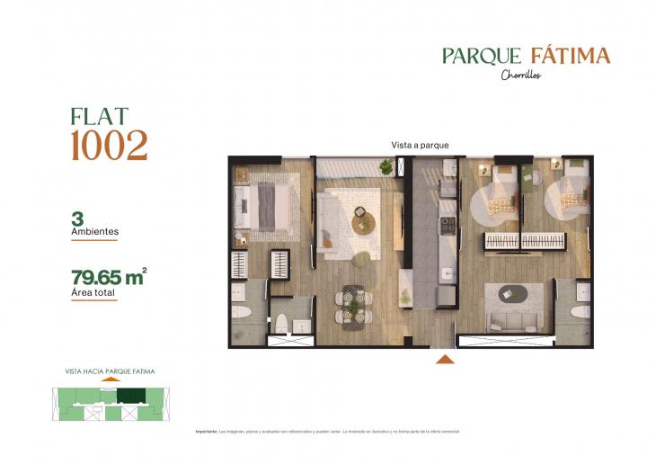 Plano del modelo X018 del proyecto PARQUE FÁTIMA en Chorrillos