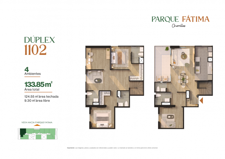 Plano del modelo X014 del proyecto PARQUE FÁTIMA en Chorrillos
