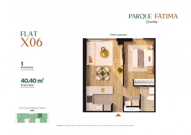Plano del modelo X06 del proyecto PARQUE FÁTIMA en Chorrillos
