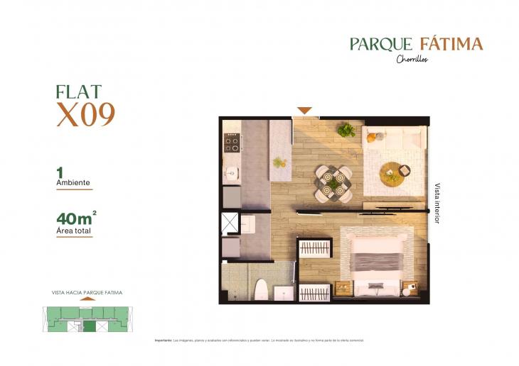 Plano del modelo X09 del proyecto PARQUE FÁTIMA en Chorrillos
