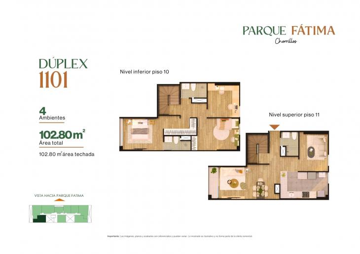 Plano del modelo X013 del proyecto PARQUE FÁTIMA en Chorrillos