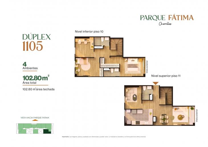 Plano del modelo X017 del proyecto PARQUE FÁTIMA en Chorrillos