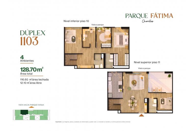 Plano del modelo X015 del proyecto PARQUE FÁTIMA en Chorrillos