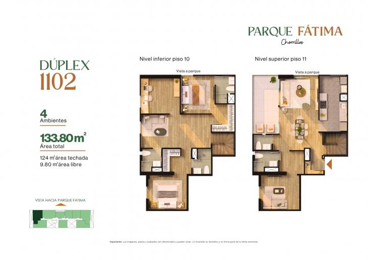 Plano del modelo X014 del proyecto PARQUE FÁTIMA en Chorrillos