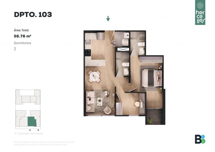 Plano del modelo 103 del proyecto HERCELLES en La Victoria