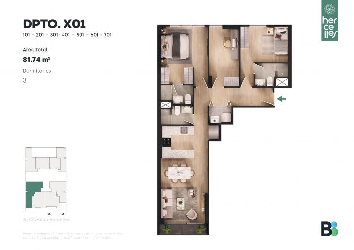 Plano del modelo X01 del proyecto HERCELLES en La Victoria