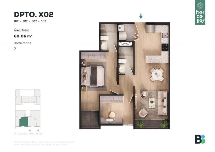 Plano del modelo X02 del proyecto HERCELLES en La Victoria