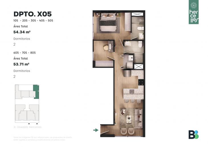Plano del modelo X05 del proyecto HERCELLES en La Victoria