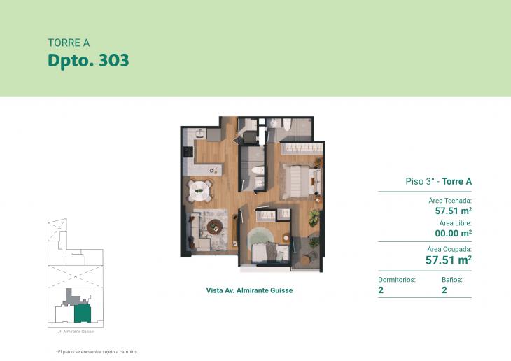 Plano del modelo 303A del proyecto GUISSE 1060 en Jesus Maria