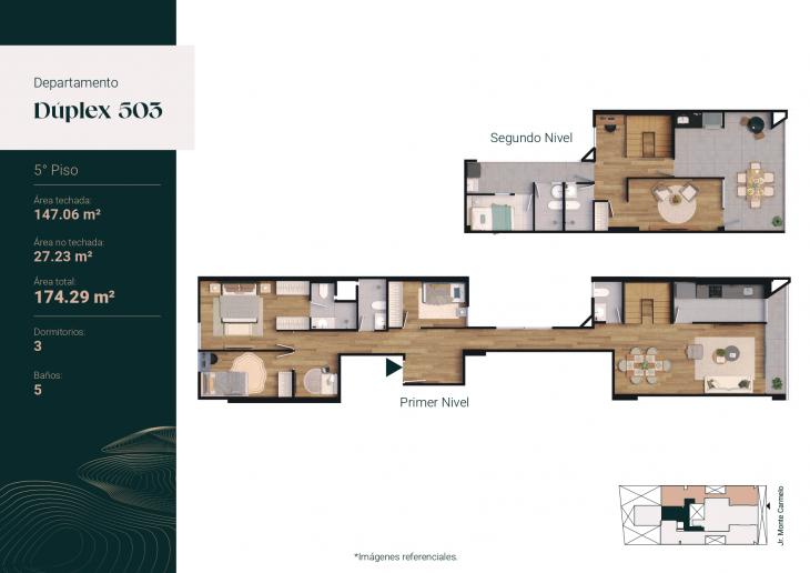 Plano del modelo 503 del proyecto Monte Carmelo 551 en Santiago De Surco