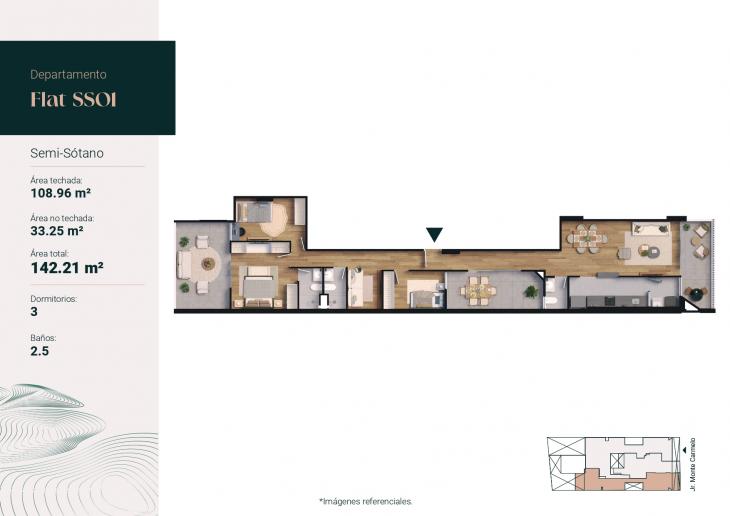 Plano del modelo SS01 del proyecto Monte Carmelo 551 en Santiago De Surco