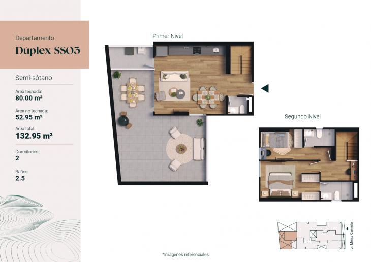 Plano del modelo SS03 del proyecto Monte Carmelo 551 en Santiago De Surco
