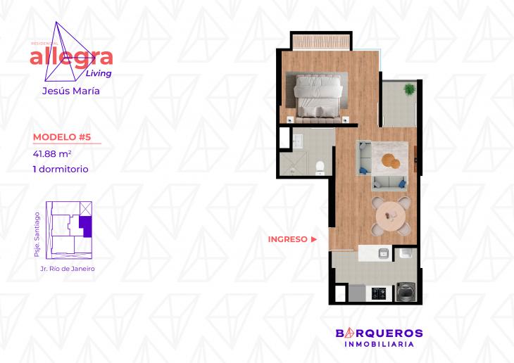 Plano del modelo 5 del proyecto Allegra Living en Jesus Maria