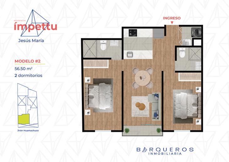 Plano del modelo 2 del proyecto Ímpettu en Jesus Maria