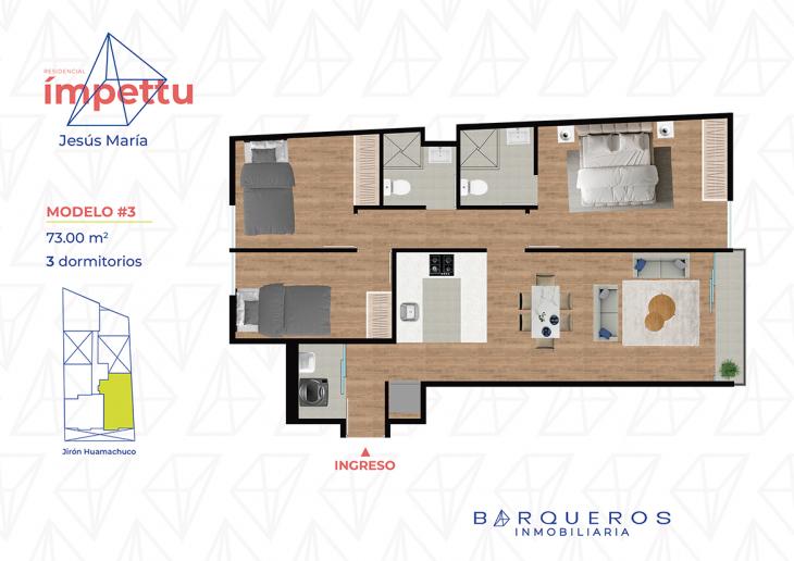 Plano del modelo 3 del proyecto Ímpettu en Jesus Maria