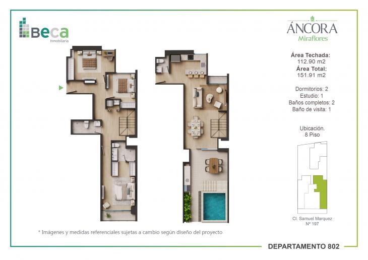 Plano del modelo Tipo 10 del proyecto Áncora en Miraflores