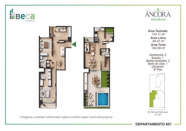 Plano del modelo Tipo 10 del proyecto Áncora en Miraflores
