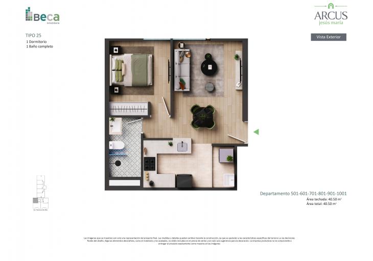 Plano del modelo Tipo 24 del proyecto Arcus en Jesus Maria