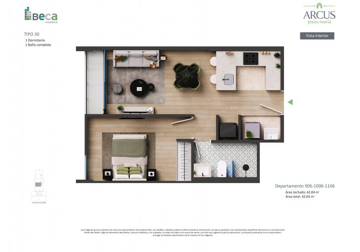 Plano del modelo Tipo 29 del proyecto Arcus en Jesus Maria