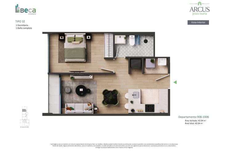 Plano del modelo Tipo 31 del proyecto Arcus en Jesus Maria