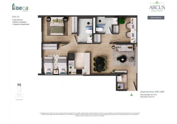 Plano del modelo Tipo 32 del proyecto Arcus en Jesus Maria