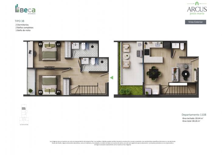 Plano del modelo Tipo 37 del proyecto Arcus en Jesus Maria