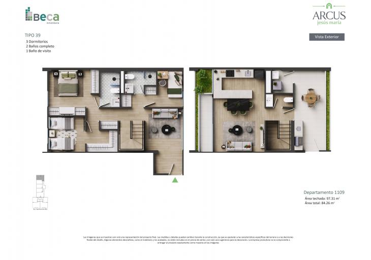 Plano del modelo Tipo 38 del proyecto Arcus en Jesus Maria