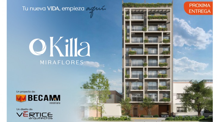 Fachada principal del proyecto KILLA en Miraflores