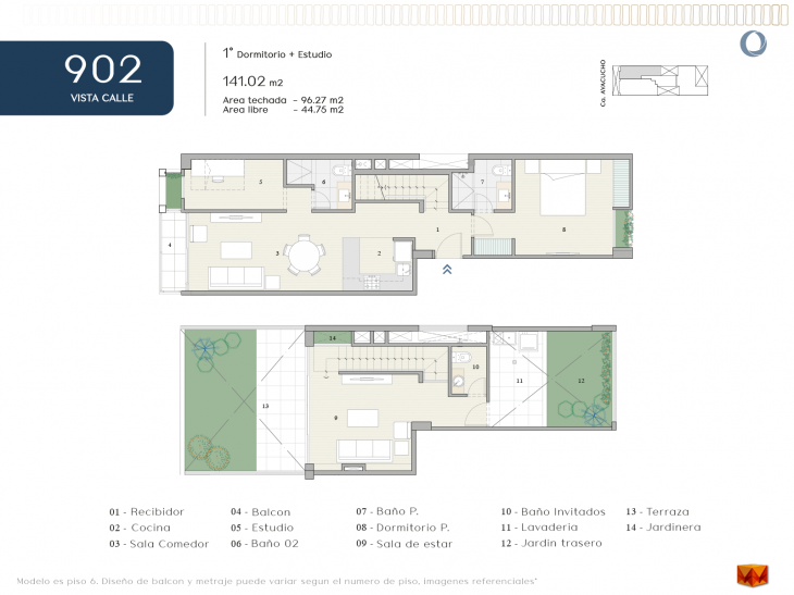 Plano del modelo 902 del proyecto KILLA en Miraflores