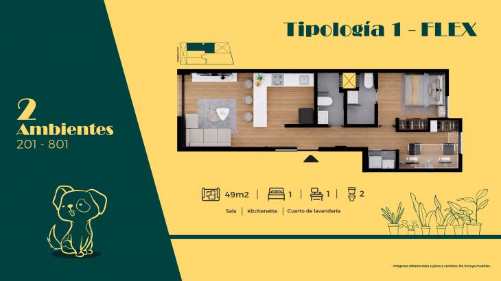 Plano del modelo T1 del proyecto Lucerna en San Miguel