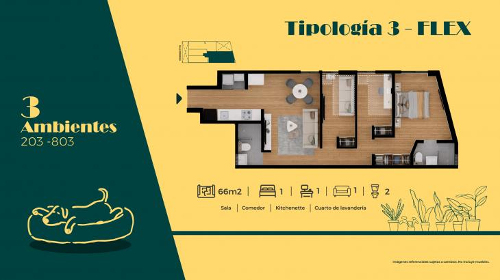 Plano del modelo T3 del proyecto Lucerna en San Miguel