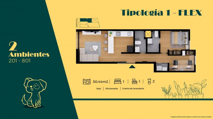 Plano del modelo T1 del proyecto Lucerna en San Miguel